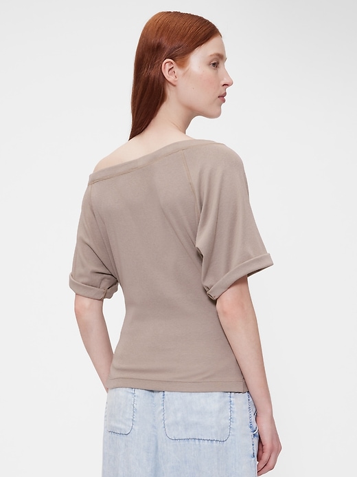 Image number 3 showing, GapStudio Modern Off-Shoulder Top