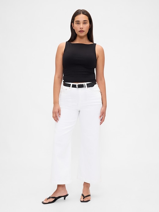 Image number 1 showing, Curvy High Rise Stride Wide-Leg Ankle Jeans
