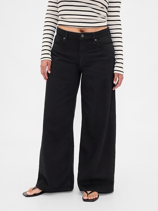 Image number 2 showing, Curvy Mid Rise UltraSoft Baggy Jeans