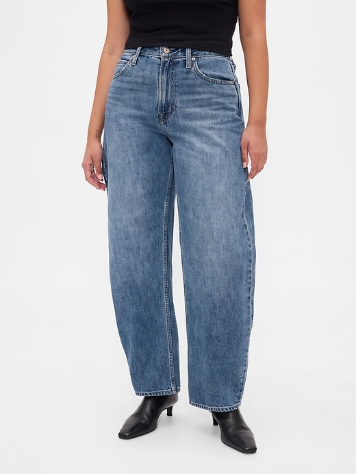 Image number 2 showing, Curvy High Rise Barrel Jeans