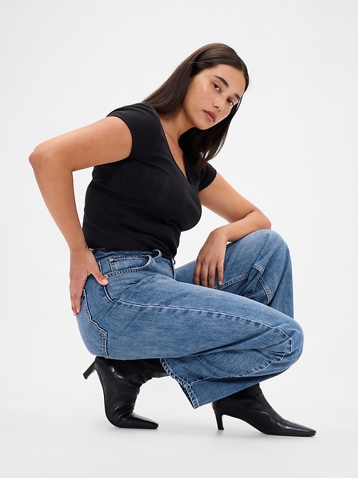 Image number 8 showing, Curvy High Rise Barrel Jeans