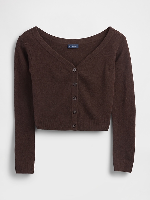 Image number 5 showing, Lightweight CashSoft Crop Button-Front Top
