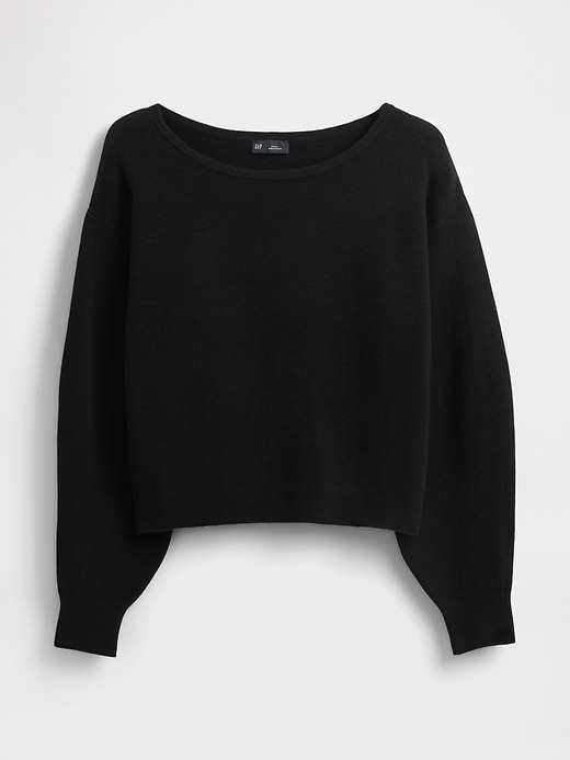 Image number 5 showing, CashSoft Stretch Lantern-Sleeve Crop Sweater