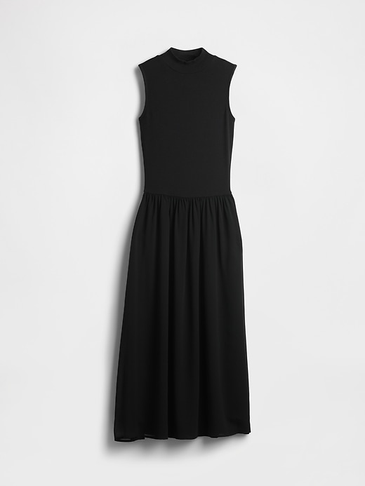 Image number 5 showing, Modern Mockneck Mixed Media Maxi Dress