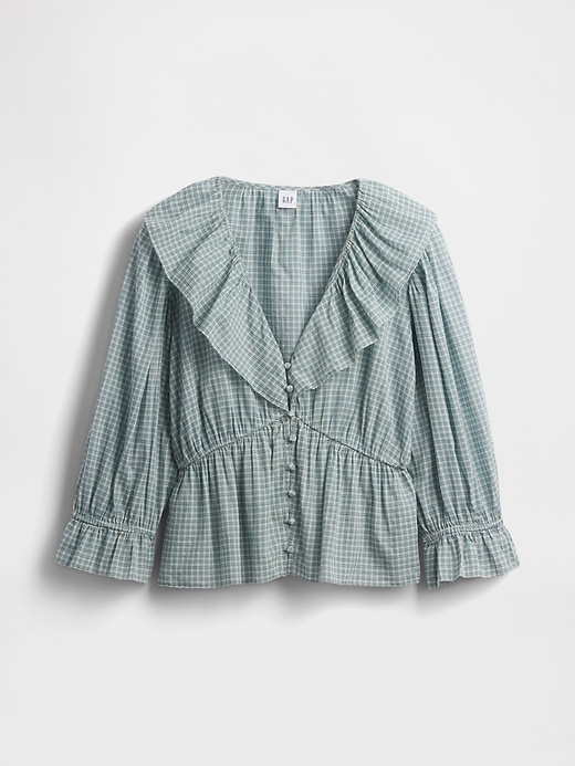 Image number 5 showing, Ruffle Collar V-Neck Top