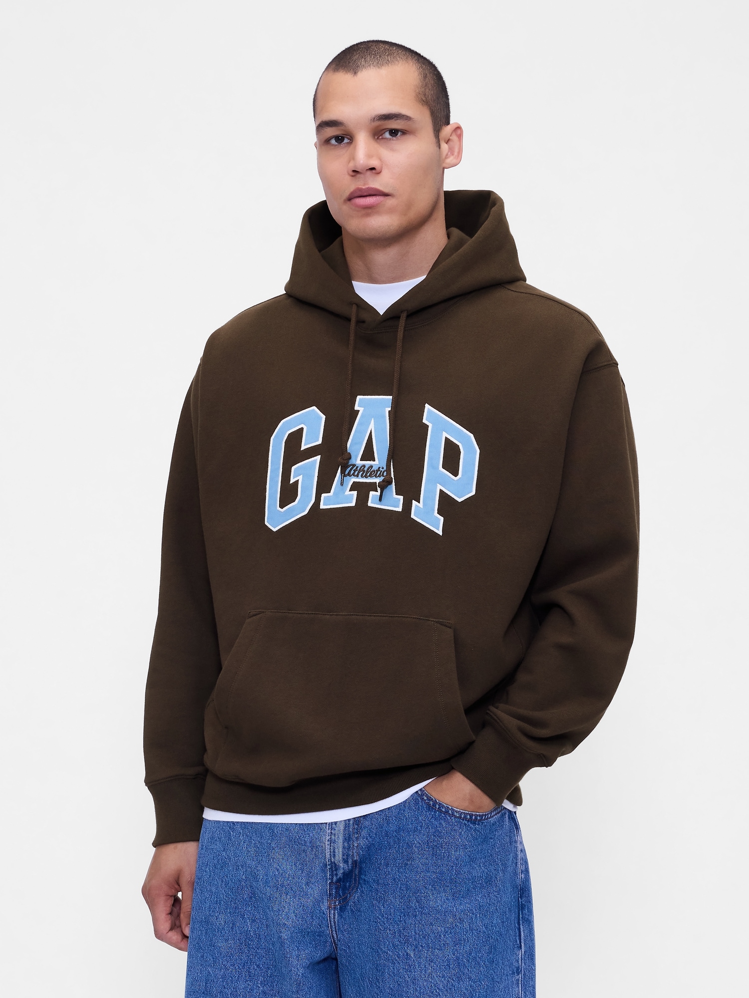 Heavyweight Oversized Logo Hoodie - Brown