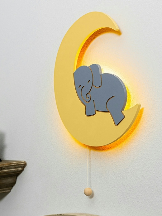 Image number 2 showing, LumiDreams Wall Light Elephant on Moon