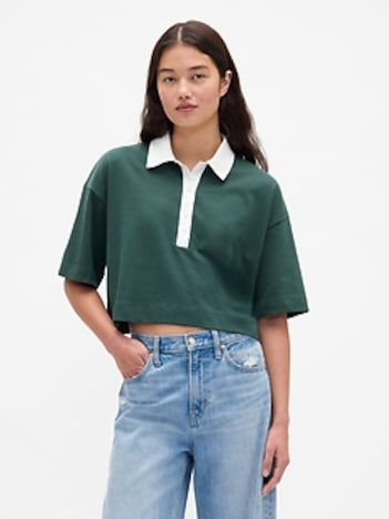 Organic Cotton VintageSoft Heavyweight Crop Polo Shirt