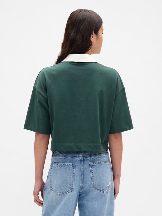 Image number 3 showing, Organic Cotton VintageSoft Heavyweight Crop Polo Shirt