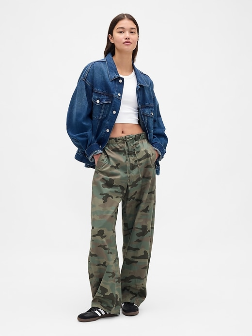 Image number 1 showing, Mid Rise Barrel Parachute Pants