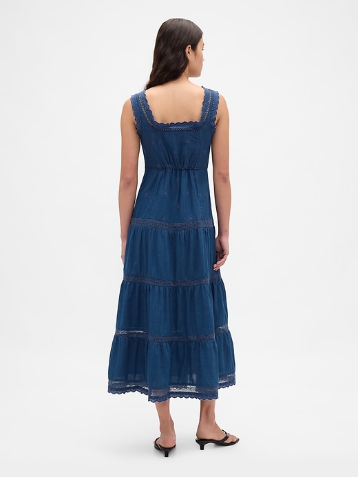 Image number 2 showing, Lace-Trim Tiered Maxi Dress