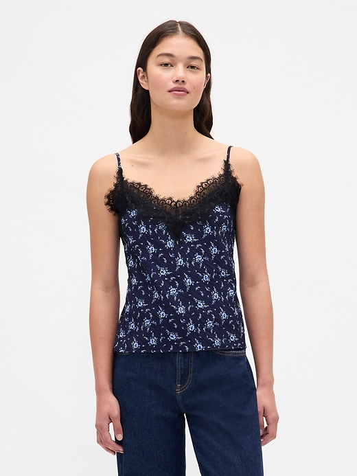 Image number 1 showing, Lace-Trim Cami