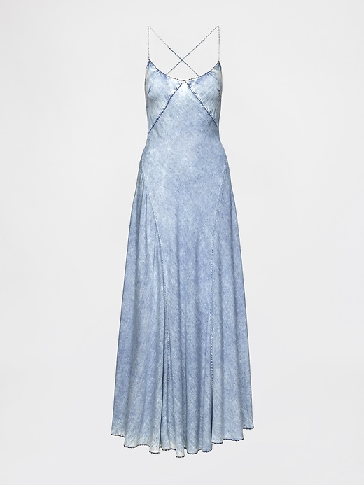 Image number 9 showing, GapStudio Draped Denim Slip Maxi Dress