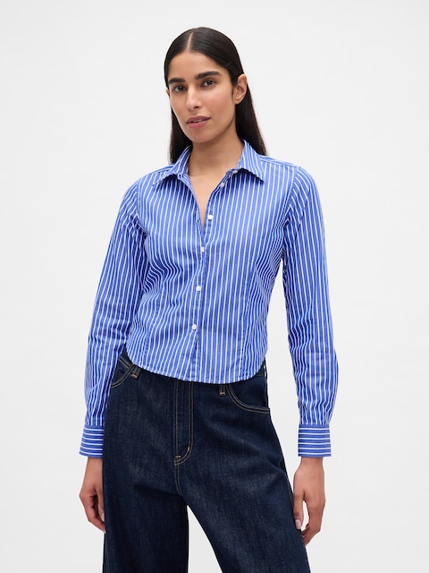 Organic Cotton Fitted Crop Shirt