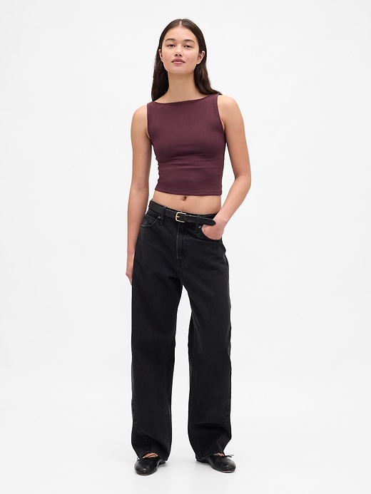 Image number 2 showing, CloseKnit Jersey Boatneck Crop Tank Top