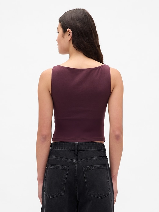 Image number 3 showing, CloseKnit Jersey Boatneck Crop Tank Top