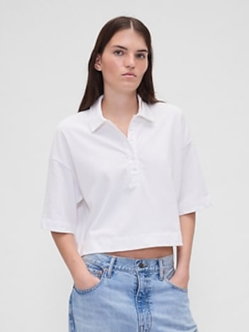 Organic Cotton VintageSoft Heavyweight Crop Polo Shirt