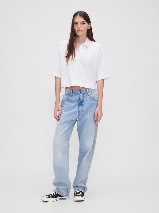 Image number 2 showing, Organic Cotton VintageSoft Heavyweight Crop Polo Shirt