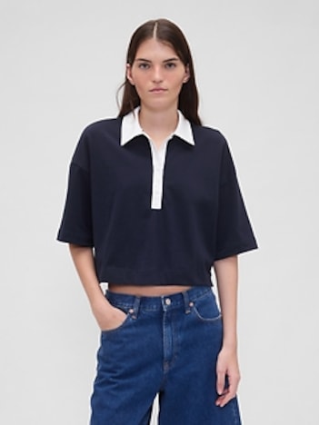 Organic Cotton VintageSoft Heavyweight Crop Polo Shirt