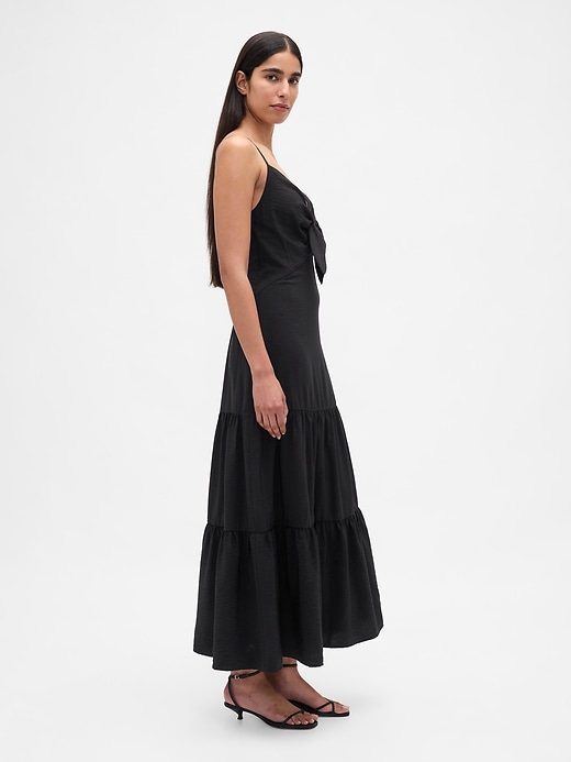 Image number 3 showing, Tie-Front Tiered Maxi Dress