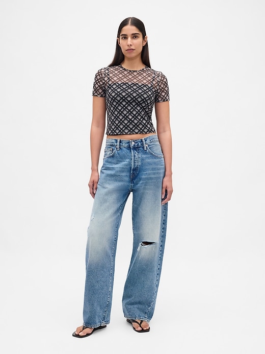 Image number 2 showing, Mesh Crop T-Shirt