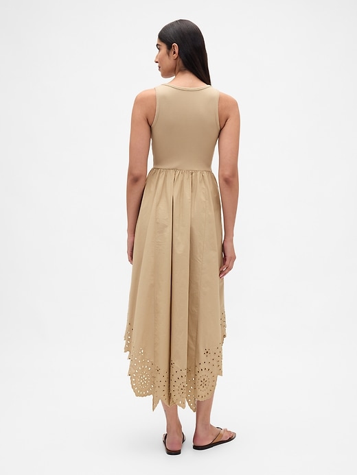 Image number 2 showing, Mixed Media Handkerchief Hem Midi Dress