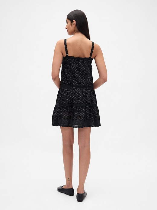 Image number 2 showing, Lace-Trim Drop-Waist Mini Dress