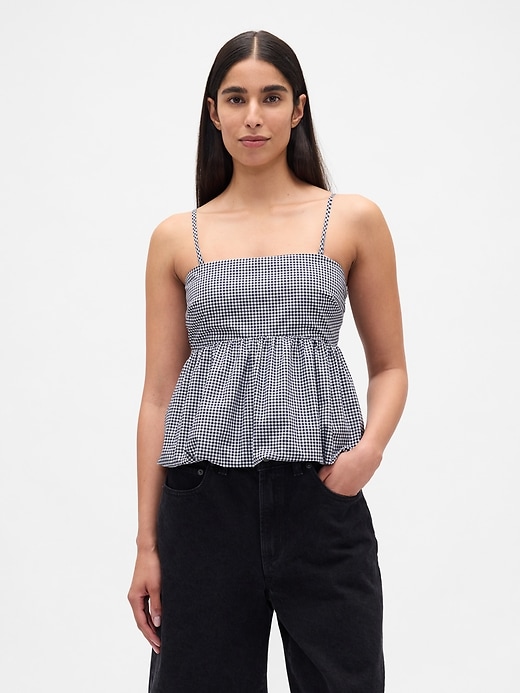 Image number 1 showing, Poplin Bubble Crop Top