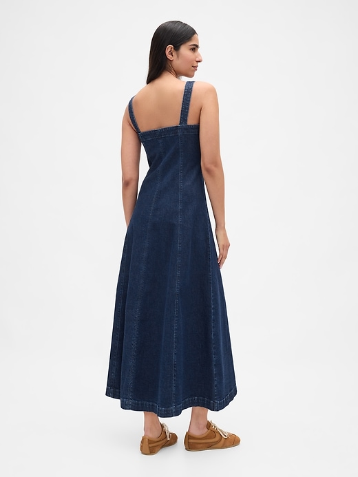 Image number 2 showing, Denim Square-Neck Maxi Dress