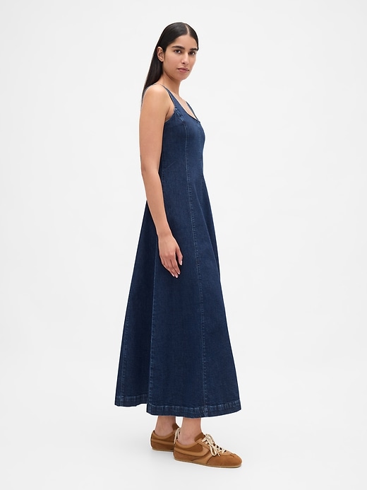 Image number 3 showing, Denim Square-Neck Maxi Dress