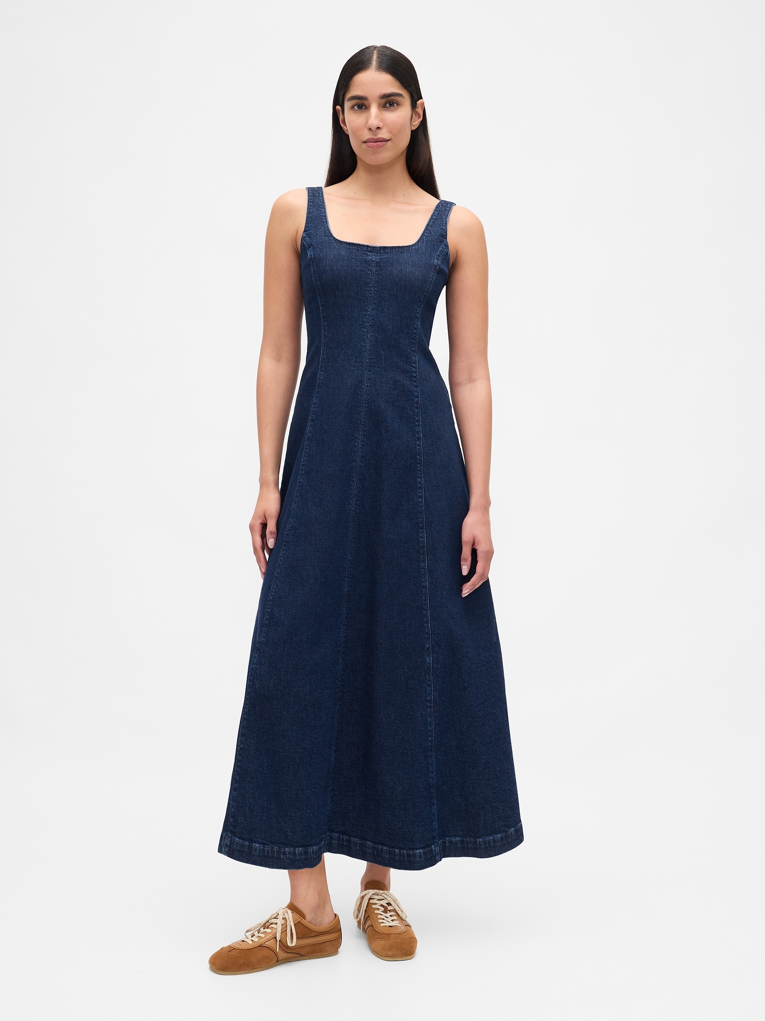 Gap Denim Square-neck Maxi Dress