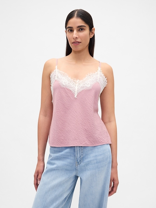 Image number 1 showing, Lace-Trim Cami