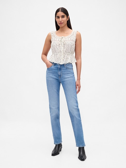 Lace-Trim Peplum Crop Top