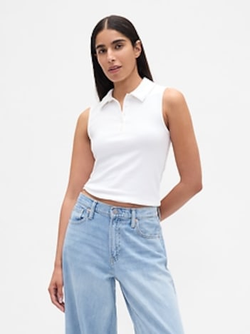 Modern Polo Crop Tank Top