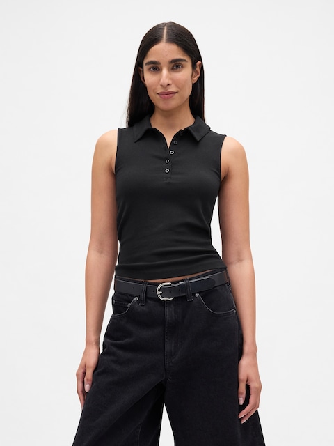 Modern Polo Crop Tank Top