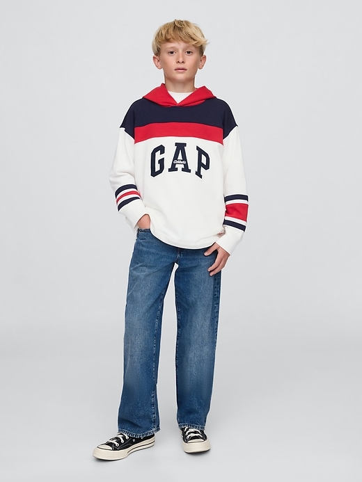 Image number 5 showing, Kids VintageSoft Colorblock Athletic Logo Hoodie