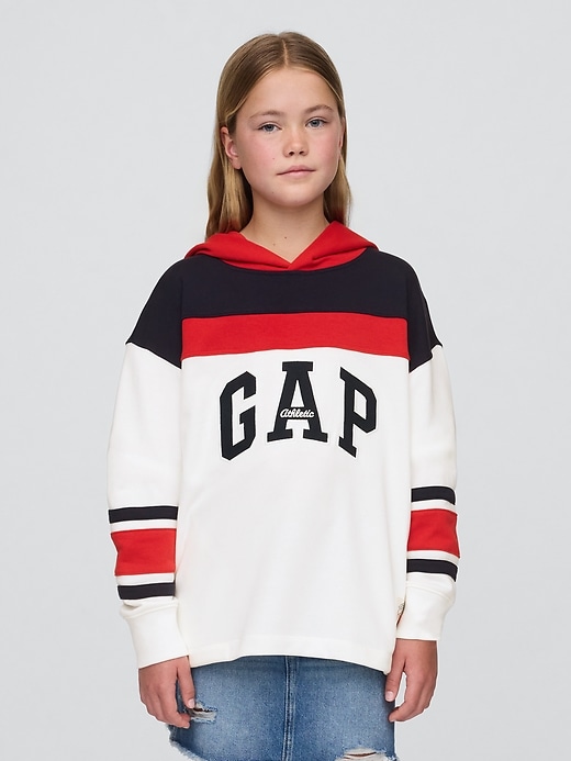 Image number 3 showing, Kids VintageSoft Colorblock Athletic Logo Hoodie