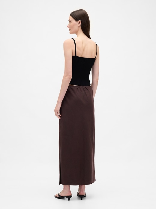 Image number 2 showing, Linen-Blend Midi Skirt