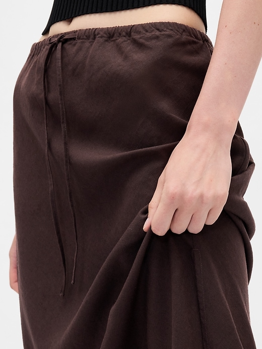 Image number 4 showing, Linen-Blend Midi Skirt