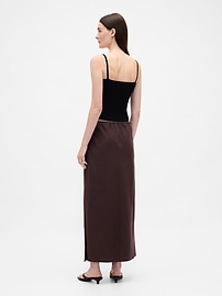 Linen-Blend Midi Skirt