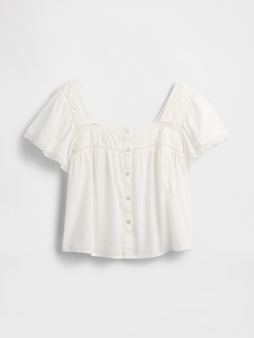 Lace-Trim Square-Neck Crop Top