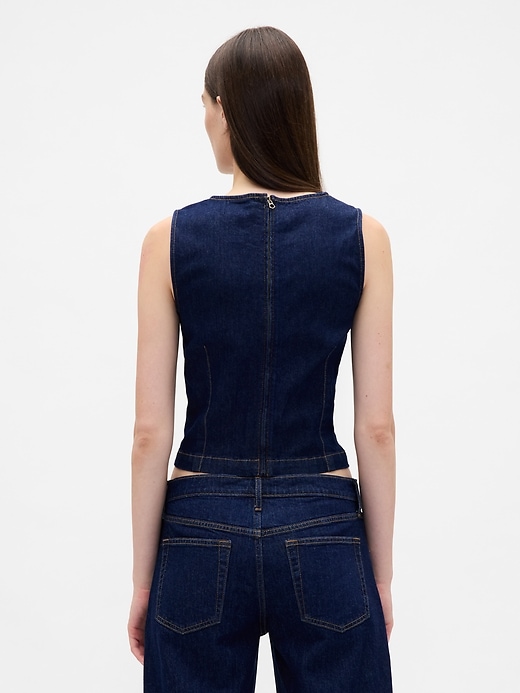 Image number 3 showing, Denim Crop Shell Tank Top