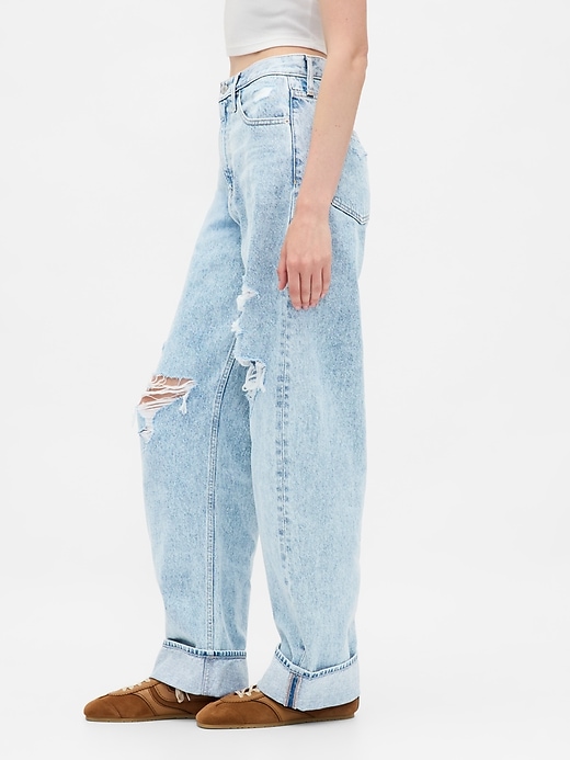 Image number 3 showing, High Rise Barrel Jeans
