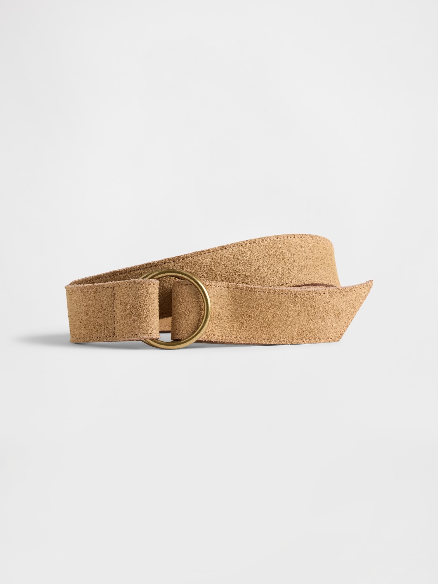 Suede O-Ring Belt - Honey Brown