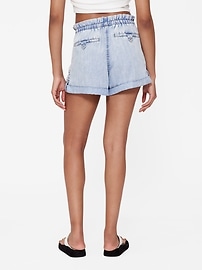 GapStudio High Rise Draped Denim Easy Shorts