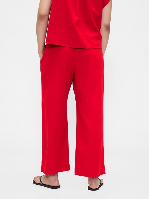 Image number 6 showing, Linen-Blend Relaxed Straight Ankle Pants