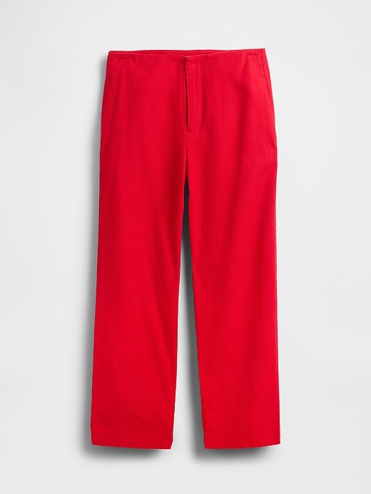 Image number 7 showing, Linen-Blend Relaxed Straight Ankle Pants