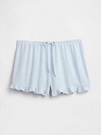 Linen-Blend Ruffle PJ Shorts