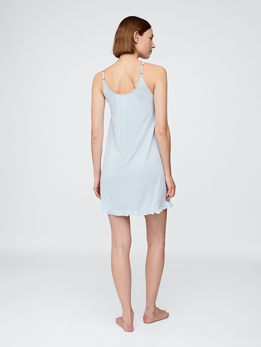 Image number 3 showing, Linen-Blend Ruffle PJ Dress