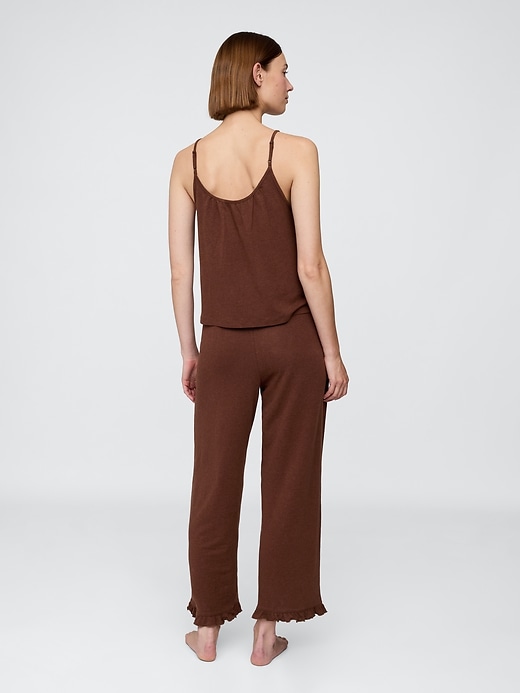 Image number 3 showing, Linen-Blend Ruffle PJ Pants